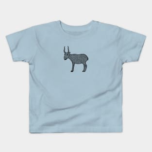 Saiga Antelope - hand drawn detailed animal design Kids T-Shirt